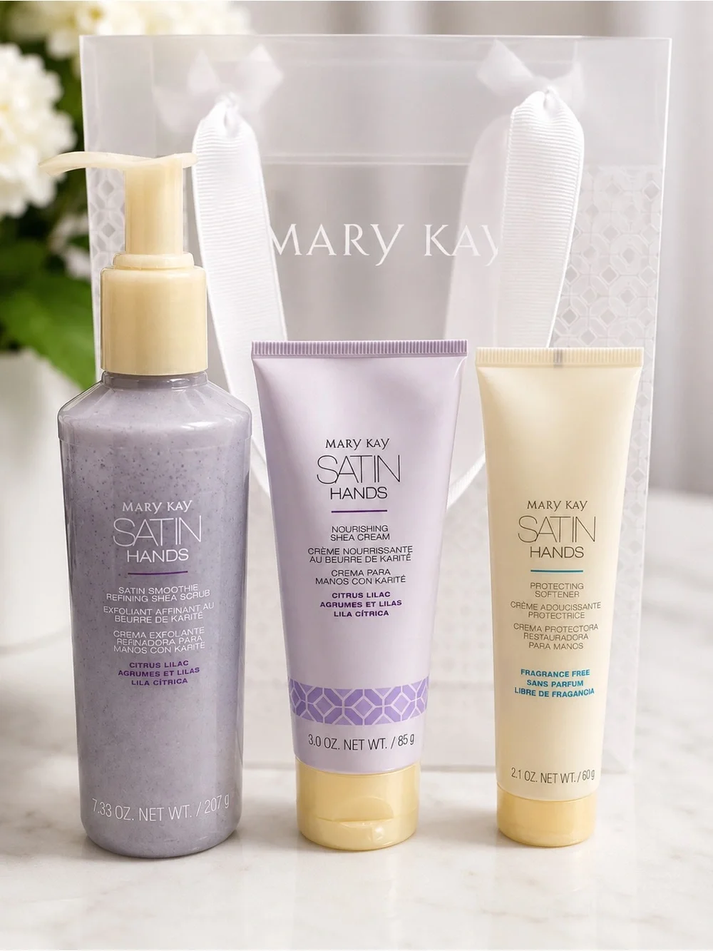 Mary Kay Satin Hands Pampering Set Citrus Lilac New